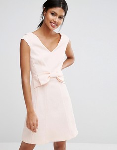 Жаккардовое платье мини с бантом Coast Mayra - Розовый