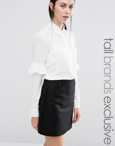 Блузка с оборкой на рукавах Fashion Union Tall - Кремовый