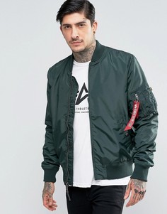 Темная сине-зеленый бомбер кроя слим Alpha Industries MA-1 - Синий