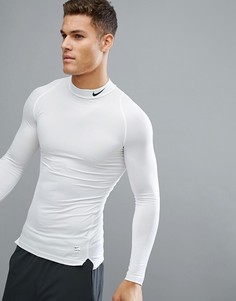 Белый лонгслив с компрессионным эффектом Nike Training Pro 703090-100 - Белый