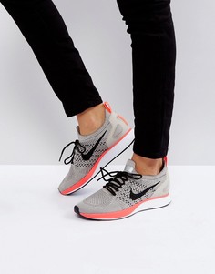 Серо-розовые премиум-кроссовки Nike Air Zoom Mariah Flyknit Racer - Мульти
