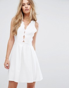Приталенное платье со свободной юбкой Adelyn Rae Serena - Белый