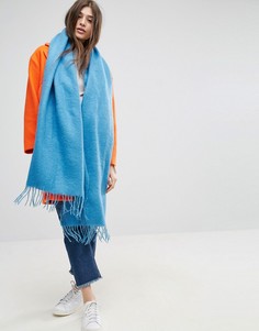 Длинный мягкий шарф с кисточками ASOS - Синий