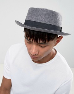 Серая меланжевая шляпа с узкими полями ASOS - Серый