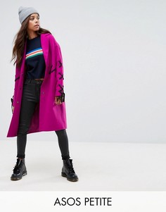 Пальто со шнуровкой ASOS PETITE - Фиолетовый