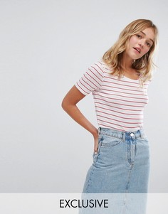 Топ в полоску Monki - Красный