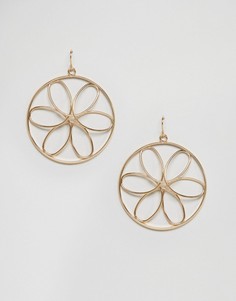 Серьги-кольца с цветочной отделкой Nylon - Золотой