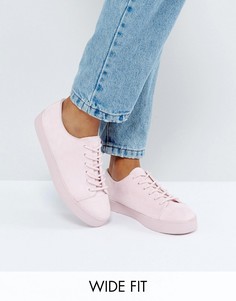 Кроссовки для широкой стопы на шнуровке ASOS DALTREY - Розовый
