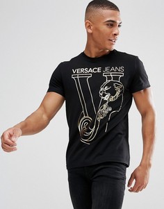 Черная футболка с принтом тигра Versace Jeans - Черный