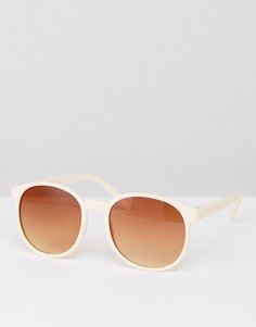 Бледно-розовые круглые солнцезащитные очки 7x - Розовый