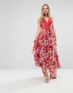 Ярусное платье с цветочным принтом Y.A.S - Мульти