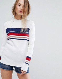 Трикотажный джемпер в полоску с высоким воротом Tommy Hilfiger Denim - Мульти