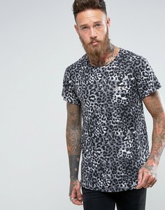 Oversize-футболка с леопардовым принтом Roadies of 66 - Черный