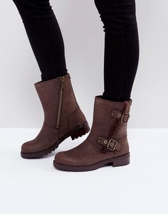 Кожаные ботинки с отделкой из искусственного меха UGG - Рыжий