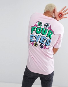 Свободная футболка с принтом ASOS Halloween - Розовый