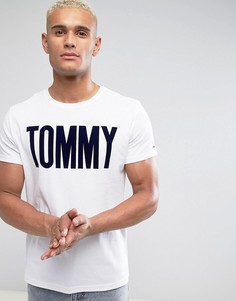 Белая футболка с флоковым принтом Tommy Tommy Hilfiger Denim - Белый
