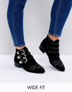 Ботинки для широкой стопы с пряжками и заклепками New Look - Черный