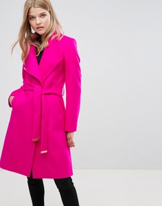 Длинное пальто с запахом Ted Baker - Розовый
