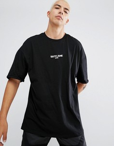 Черная оверсайз-футболка с маленьким логотипом Sixth June - Черный