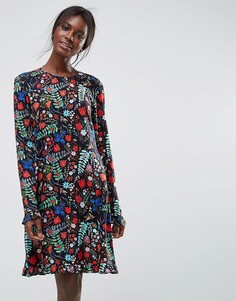 Свободное платье с цветочным принтом Y.A.S - Мульти