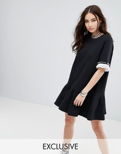 Платье-футболка с отделкой Reclaimed Vintage Inspired - Черный