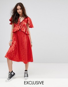 Платье миди с кейпом Reclaimed Vintage Inspired - Красный