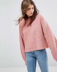 Трикотажный свитер Weekday Press Collection - Розовый