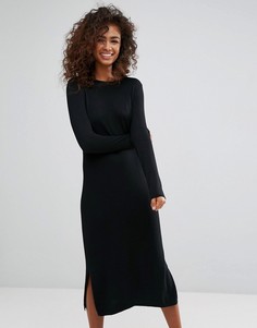 Трикотажное платье миди Esprit - Черный