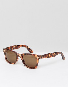 Черепаховые квадратные солнцезащитные очки с коричневыми стеклами ASOS - Коричневый