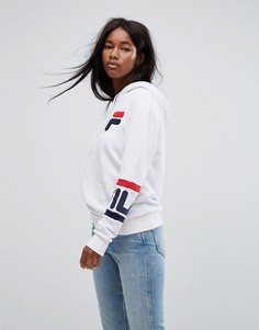 Худи бойфренда с логотипом на груди Fila - Белый
