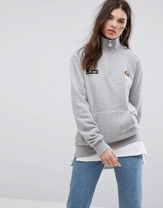 Свободный свитшот с молнией и высоким воротом Ellesse - Серый