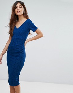 Кружевное платье миди с короткими рукавами Vesper - Синий