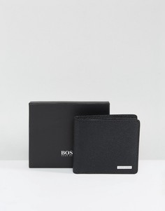 Черный кожаный бумажник BOSS by Hugo Boss Signature - Черный
