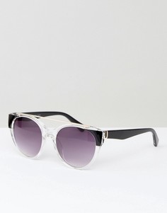 Круглые солнцезащитные очки в прозрачной оправе AJ Morgan - Черный