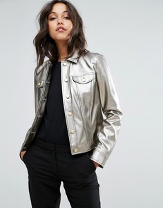 Куртка-рубашка металлик Sisley - Серебряный
