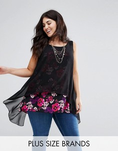 Блузка с контрастным цветочным принтом Koko - Мульти