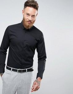Строгая рубашка узкого кроя из немнущейся ткани Jack & Jones Premium - Черный