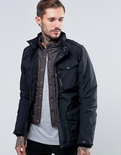 Куртка с имитацией вставки Schott - Черный