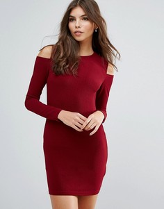 Облегающее платье с вырезами на плечах AX Paris - Красный