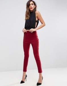 Облегающие брюки с завышенной талией ASOS - Красный