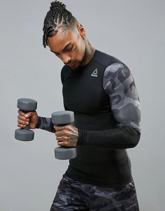 Камуфляжный компрессионный топ Reebok BR9579 - Черный