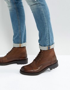 Кожаные ботинки на шнуровке Walk London Sean - Коричневый