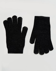 Черные перчатки для сенсорных гаджетов ASOS - Черный