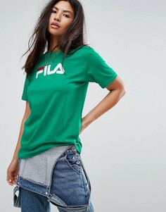 Оверсайз-футболка бойфренда с логотипом на груди Fila - Зеленый