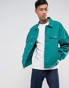 Сине-зеленая джинсовая куртка-оверсайз ASOS - Зеленый