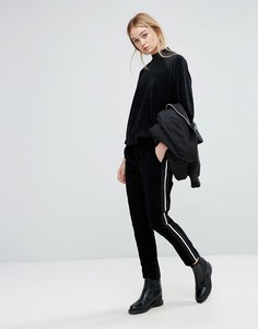 Вельветовые длинные брюки в спортивном стиле Sportmax Code Facella - Черный