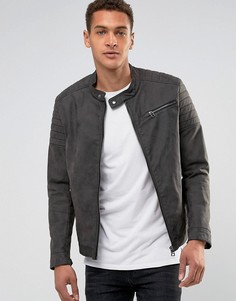 Байкерская куртка из кожзаменителя Esprit - Серый