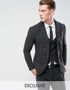 Облегающий пиджак в клетку Only & Sons - Серый