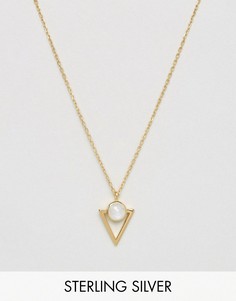 Ожерелье с позолотой 14 карат и подвеской из лунного камня Carrie Elizabeth - Золотой