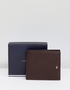 Коричневый кожаный бумажник Tommy Hilfiger - Коричневый